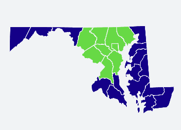 map of service areas in maryland